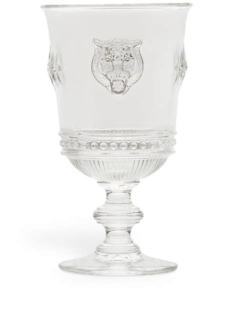 Gucci Tiger Head Wine Glasses (set Of two) 